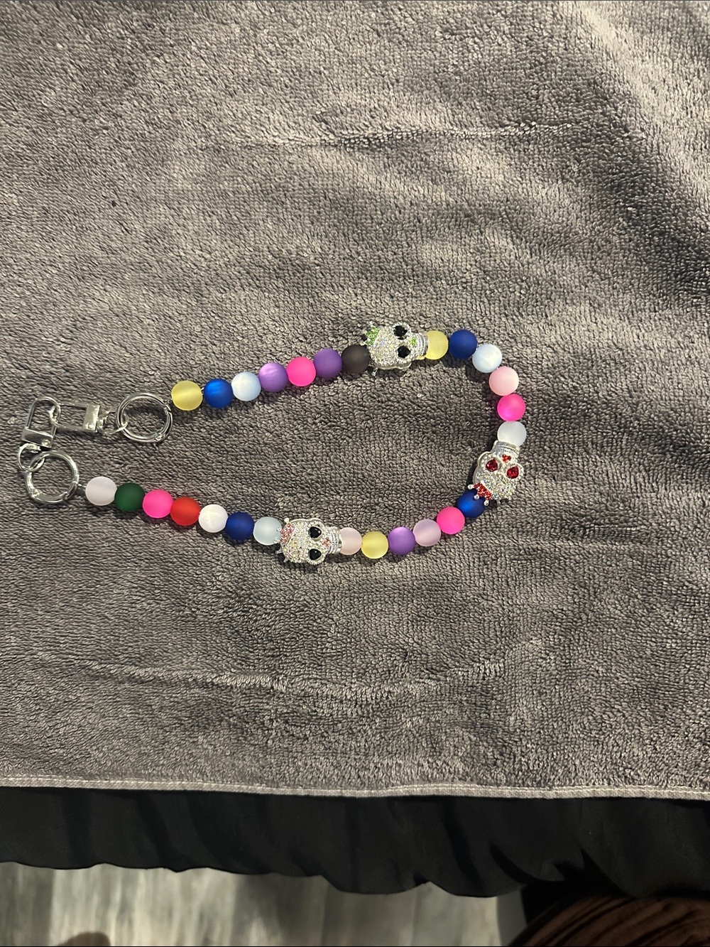 New Multicolor Beaded Skull bag accessory